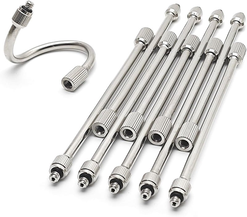 WANJIAHUI 10 Pack 5.6 Inch Flexible Nozzle Extensions, Brass Mist Rod for Outdoor Misting System, Bendable Copper Extended Pole 10/24 UNC for Garden, Humidification, Outdoor Cooling, Dust Control, Landscaping - Image 1